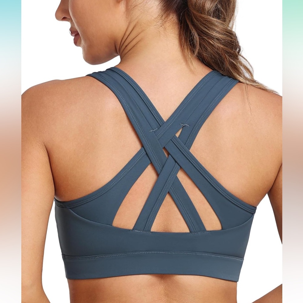 Sports Bras for Women High Support Molded Cup Criss Cross Back Workout New